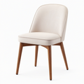 Chaise de salle à manger 53 x 60 x 83 cm tissu beige pieds en bois style contemporain