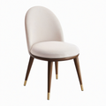 Chaise de salle à manger 50 x 58 x 85 cm en tissu beige et bois brun style contemporain