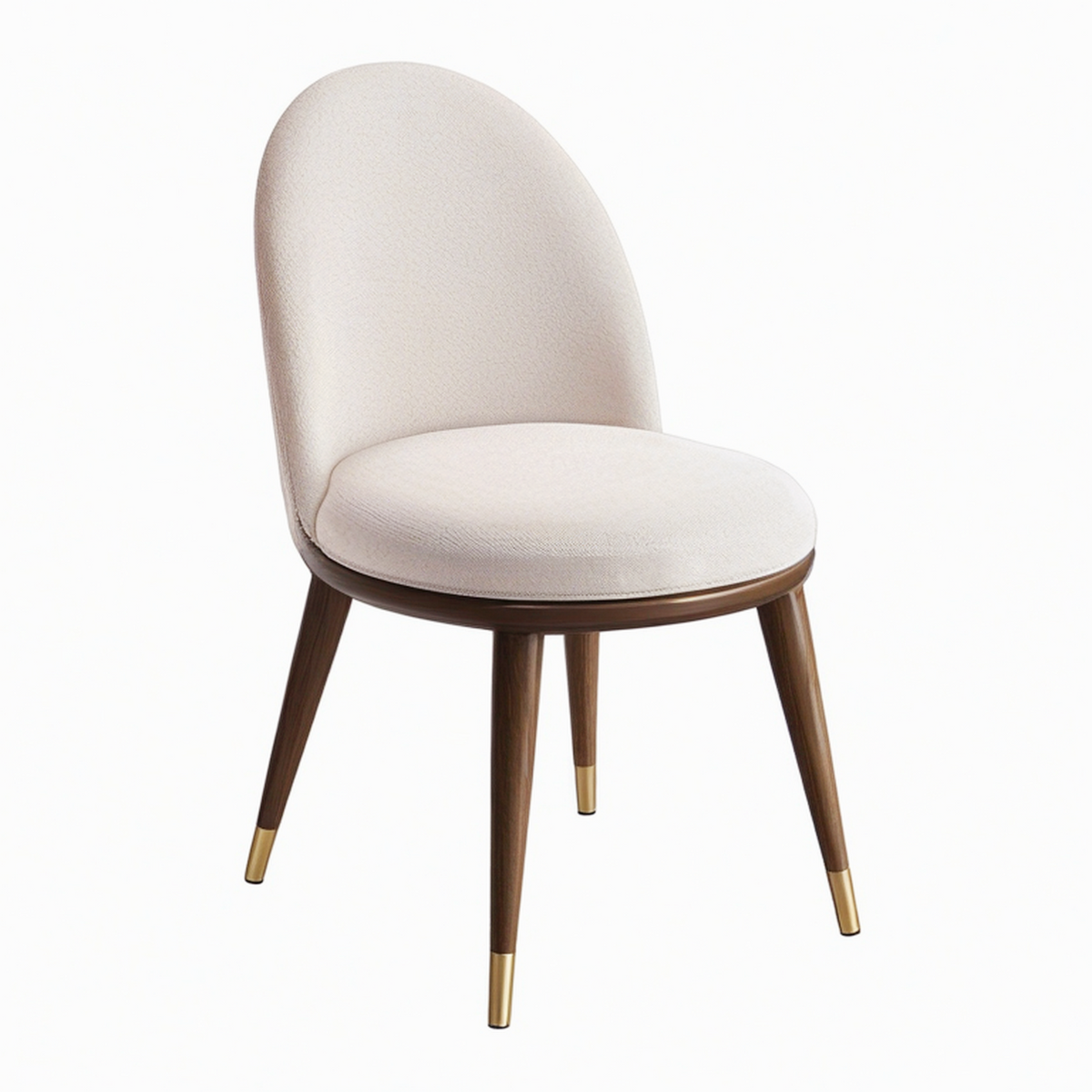 Chaise de salle à manger 50 x 58 x 85 cm en tissu beige et bois brun style contemporain