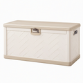 Coffre de rangement 120 x 55 x 60 cm en plastique beige à couvercle verrouillable