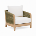 Fauteuil 78 x 76 x 80 cm en bois corde tressée vert olive et écru style naturel