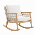 Fauteuil à bascule 75 x 90 x 100 cm bois naturel cordage beige style contemporain